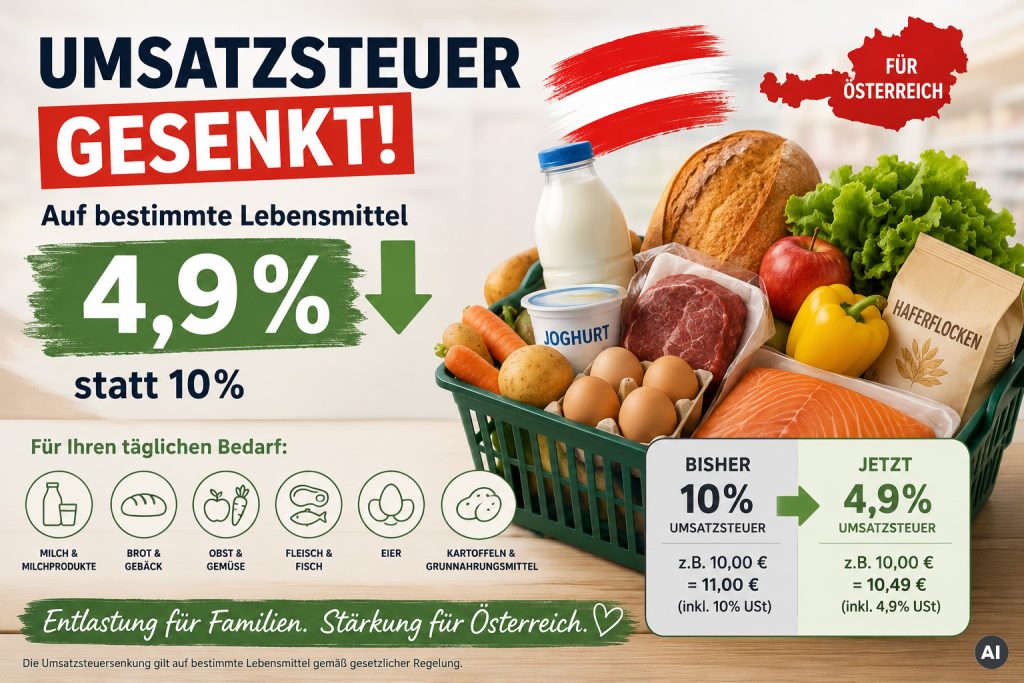 Bild: Umsatzsteuersenkung 2026 in Österreich